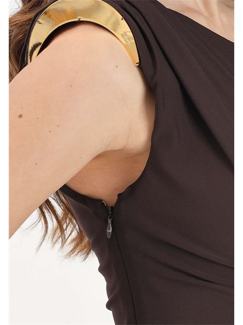 Abito in jersey crêpe con spallina gioiello ELISABETTA FRANCHI | AB90661E2/EV9